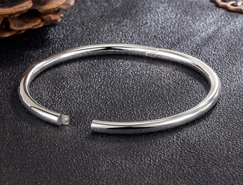 Bangle bracelet Fashion Vintage 925 Stamp Silver Color Jewelry For Women