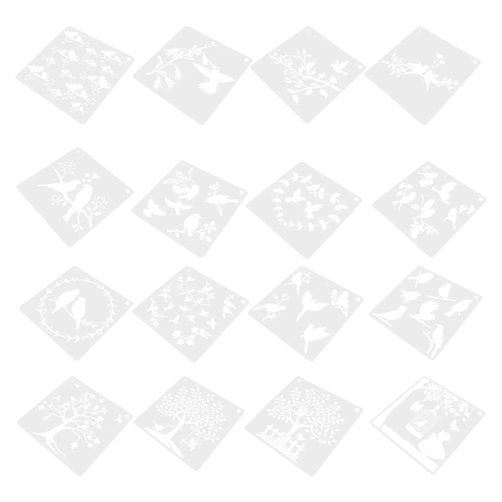 

Шаблоны для рисования, 16 шт., шаблоны для рисования, шаблон с птицами, обучающие игрушки для детей, поделки, школьные проекты