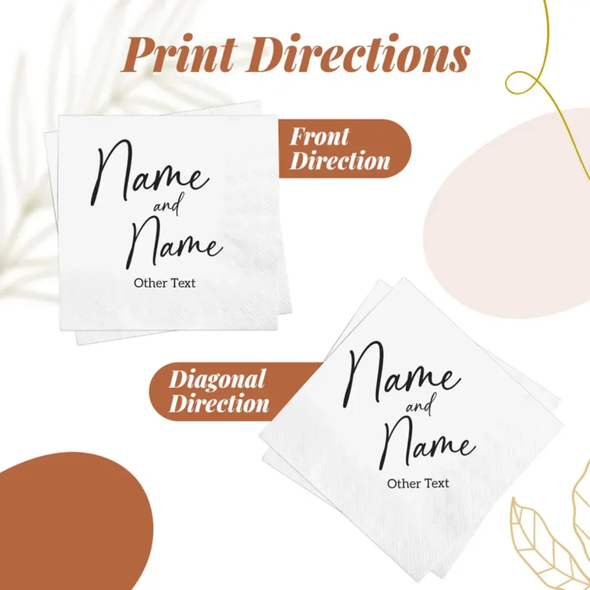 Personalized Wedding Paper Napkins Multi-colored Monogram Printed Napkins For Cocktail Party Anniversary Christmas Decor paper napkins