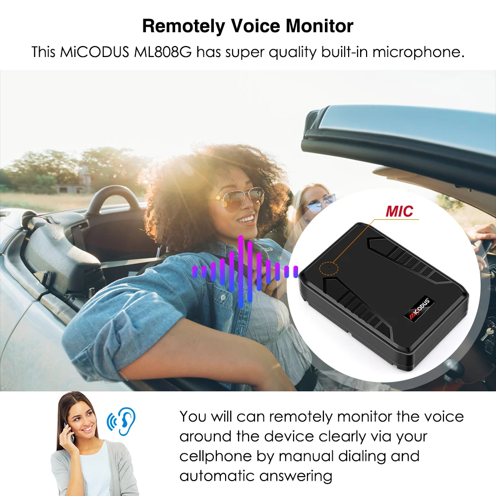 Car 4G GPS Tracker MiCODUS Magnet Asset GPS Tracking Device ML808G 10000Mah Vehicle Alarm No Monthly Fee Voice Monitor Geofence gps tracker car tracker