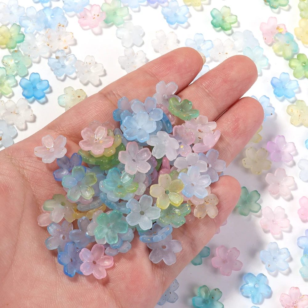 Vibrant 11mm Multi-Colored Acrylic Flower Beads - 200pcs Set