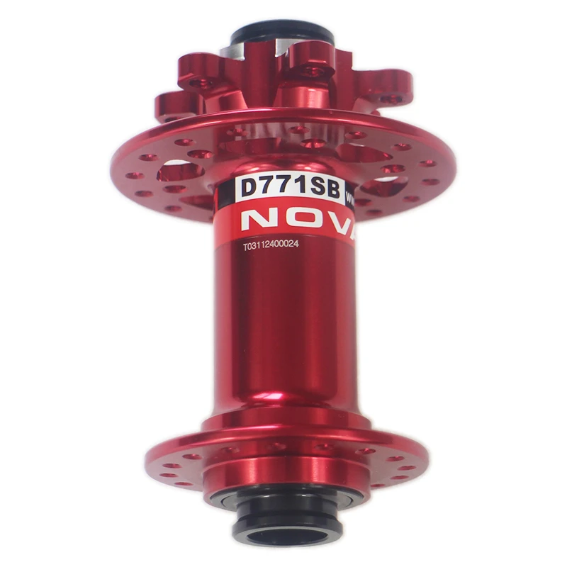 140g Novatec D771SB front hub 15X100 15mm thru axle 24 Holes Red 6 bolt