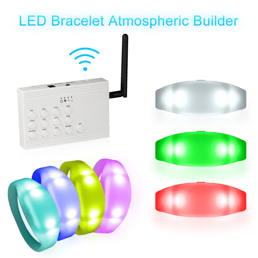 5 X LED-Licht-Armbänder Klanggesteuert – Für Konzerte, Partys, Blinkend, In 5 Farben