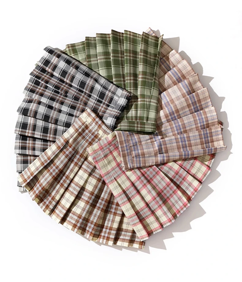 Skirts Fall Clothes 2024 Women Skort Korean Style Harajuku Fashion Girls Falda Short De Mujer High Waist Plaid Pleated Skirt