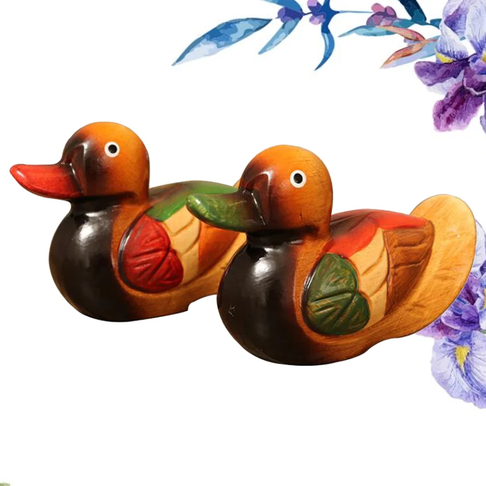 

Manual Lovers Miniture Decoration Animal Figurine Wooden Mandarin
