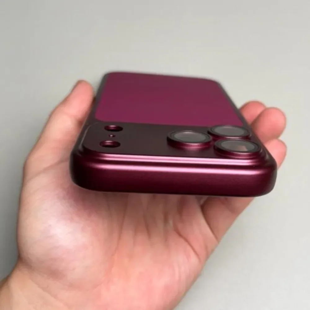 Premium Solid Color Leather Case - Matte Shockproof Cover with Camera Protection