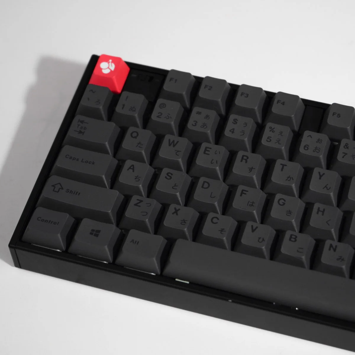 PBT Keycaps para teclado mecânico, Carbon Black,Opaque Dark Legends, Perfil cereja
