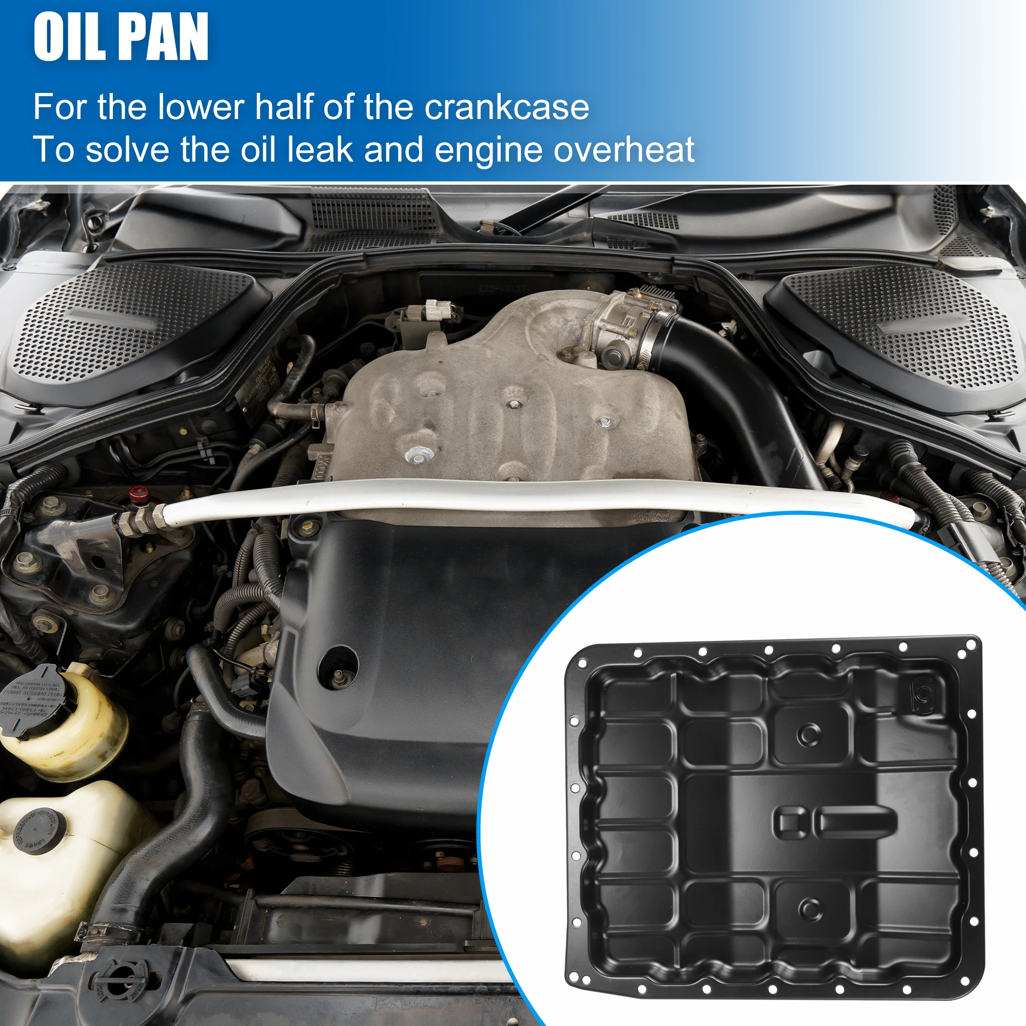 UXCELL 1set Auto Oil Pan for Nissan Armada 2003 2004 2005 2006 2007 2008 2009 2010 2011-2014 No.3139090X00/3139090X0B Black