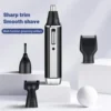 Portable, sleek, versatile 4-in-1 compact nose hair trimmer for men - Convenient grooming kit for precision beard shaping - Must 2