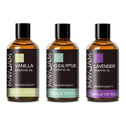 MAYJAM 30ML Essential Oils Collection with Dropper - Oregano, Lemon, Eucalyptus, Spearmint, Neroli, Helichrysum, Turmeric, Anise Star, Tea Tree - 30ml (SY5515 - A - 3pcs)