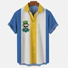 2024 new summer men's shirt loose 3D pattern clover element printed casual daily short-sleeved shirt S-5XL 1