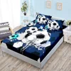 Basketball Boys Fitted Sheet Set Twin Full King Bed Fitted Sheets for Kids Teens Football Bed Set with Pillowcase Bedroom Decor 3