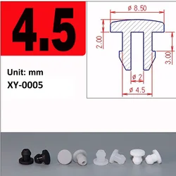 Versatile Silicone Rubber Caps - T - Type Plug Covers & End Stoppers in Multiple Sizes and Colors - Transparent - 10Pcs (4.5mm)