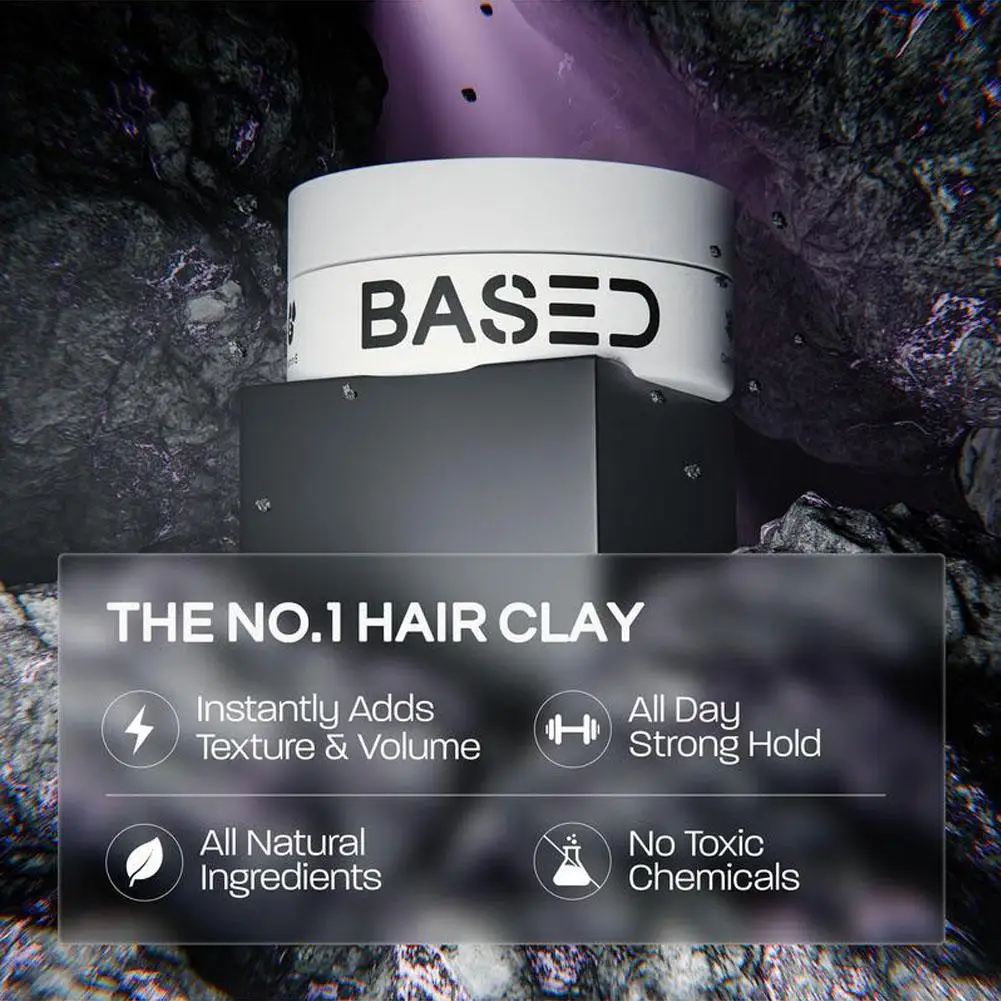 Hair Styling Wax Stick With Black Castor Oil Men's Hair Clay for Medium, Thick, Straight or Wavy Hair, Sandalwood Scent 2.5 oz