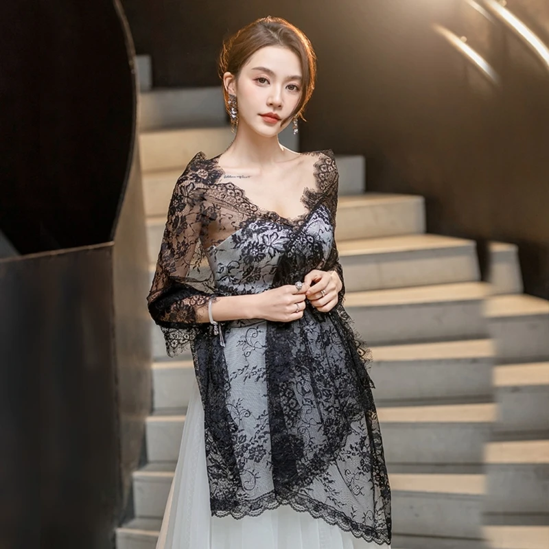 Catholic Mantilla Mass Veil Religious Ceremony Veil Embroidery Church Lace Veil for Religious Prayer 3