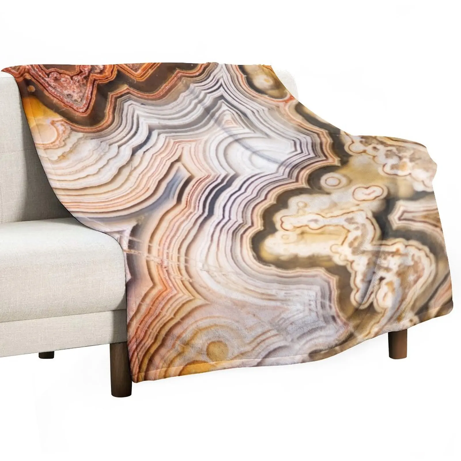 

Geode Agate Throw Blanket Plaid on the sofa For Sofa Thin