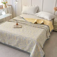 100% Cotton gauze blanket Queen King Size bed linen Jacquard bed plaid stitch Coverlet home bedding Bedspread on the bed Sheet 5