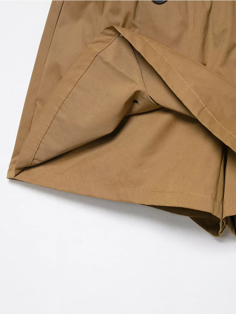 2025 New Women High Waist A Line Shorts Skirts Fashion Solid Color Buttons Decoration Chic Side Pocket Female Skirt Shorts