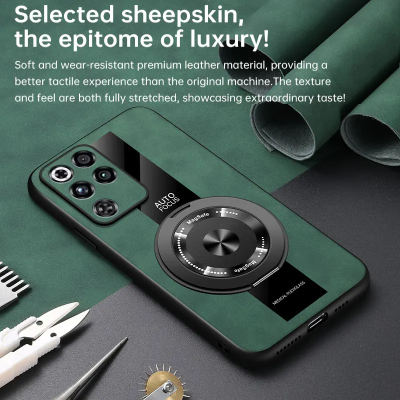 Leather 360° Spin Stand Anti-Fall Case