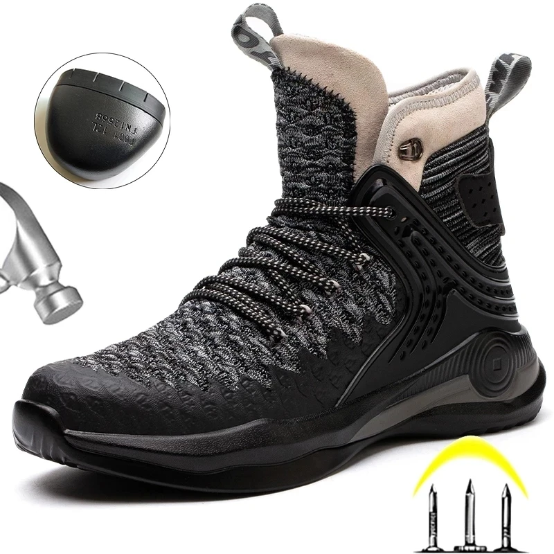 

Winter Large size 37-48 safety boots light comfortable steel toe cap anti-piercing industrial outdoor work shoes foot protection