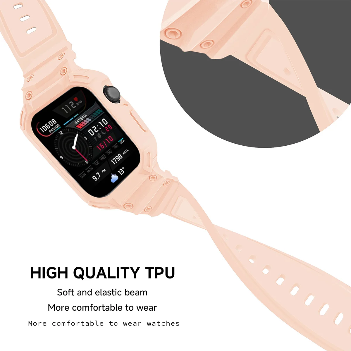 Sport Protective Replacement Wristband with Retrofits and One-Piece Strap Case