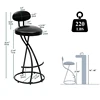 Bar Stools Upholstered Counter Height Barstools for Kitchen Island Set of 2 Modern PU Leather Dining Chairs with Footrest 2