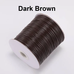 Luxurious Waxed PU Leather Cord for DIY Jewelry and Handmade Accessories, 20m (Dark Brown)