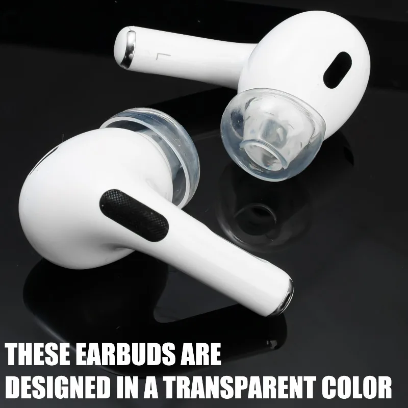 Transparent Replacement Earplugs with Pressure Relief and Anti-Slip Design - 4 Pairs Silicone Ear Tips for Enhanced Comfort