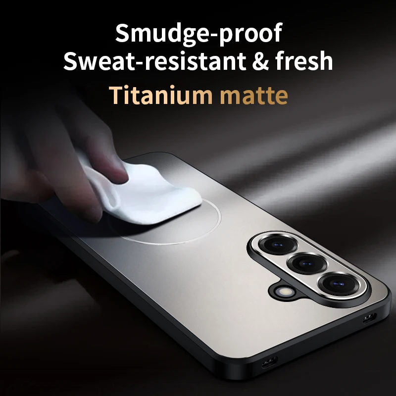 Enhanced Magnetic Matte Shockproof Phone Case - TPU+PC Wireless Charging Cover