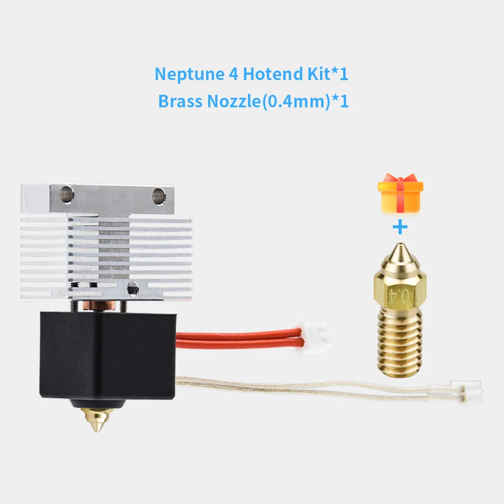 Hotend Kit For Elegoo Neptune 4 ,4Pro 3D Printer Upgraded Copper Pipe Metal Heater Block Brass Nozzle Heating Rod Thermistor