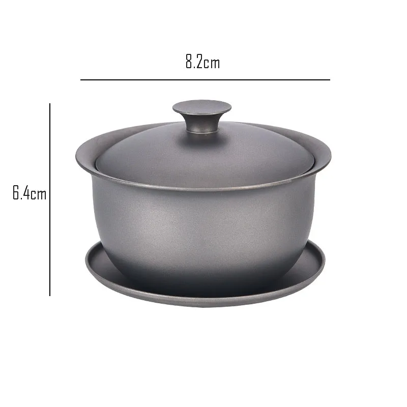 150ml Large Capacity Pure Titanium Gaiwan,Single Layer,Antibacterial Preservation,Portable Outdoor Camping Travel Tea Bowl
