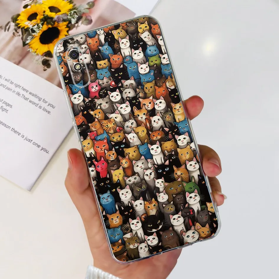 For Xiaomi Redmi 9A Case Redmi 9AT Cover Popular Flower Transparent Silicone Soft Phone Cases For Xiaomi Redmi 9i 9A Sport Funda 2