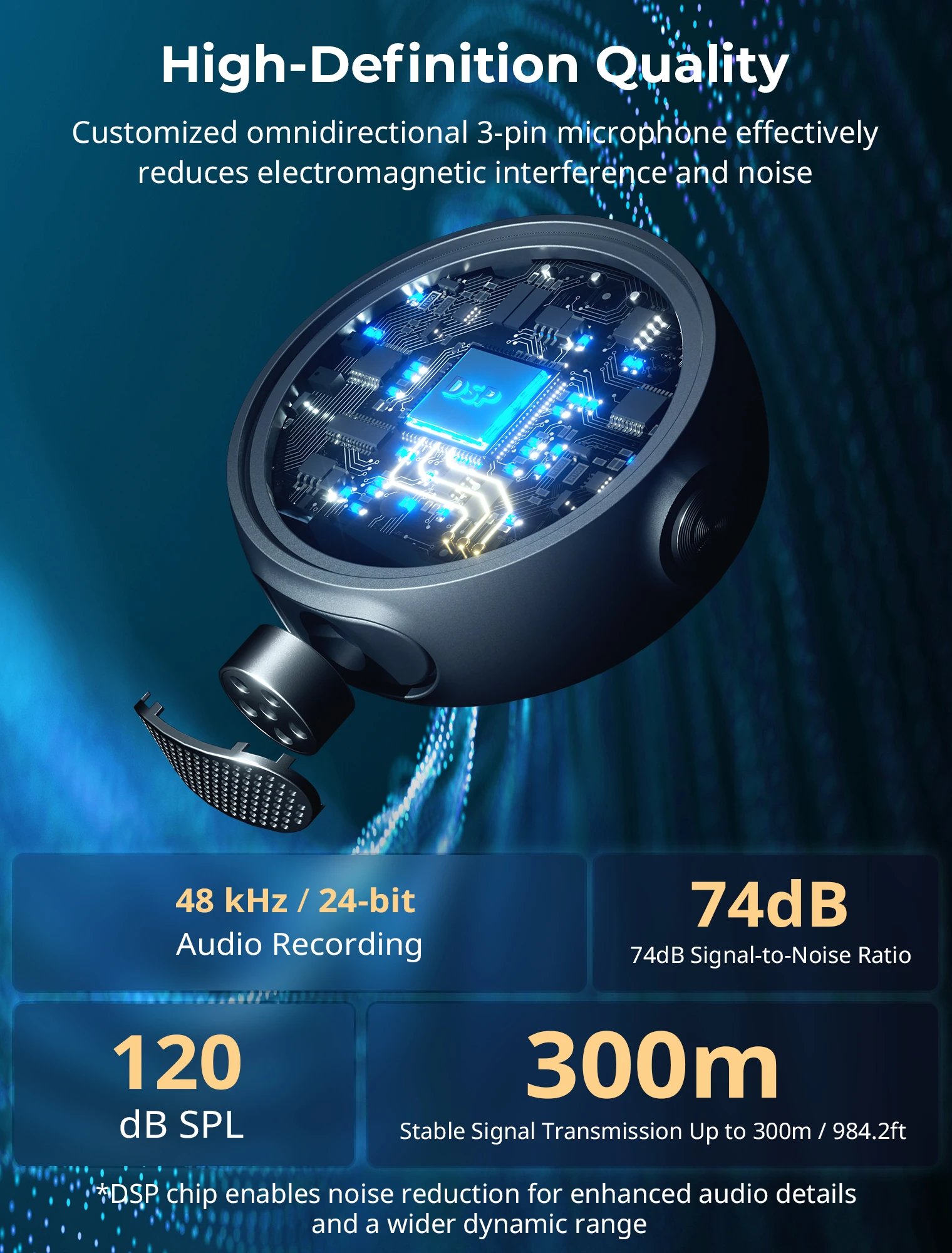 SmallRig S 60 무선 라발리에 마이크, 아이폰용 USB C 포함, 안드로이드 소음 감소 클립온 라펠 마이크, 비디오 녹화용