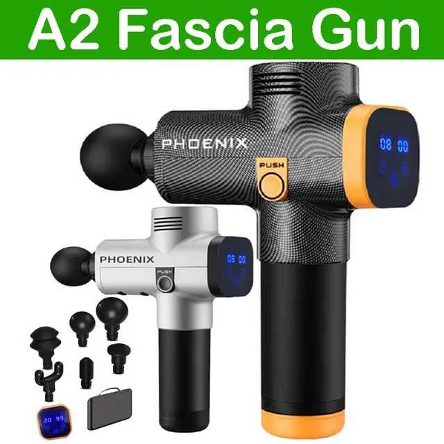 Phoenix A2 Fascial Massage Gun Electric High Frequency Body Massager Deep Handheld 20 Gears LCD Display Muscle Relaxation Neck