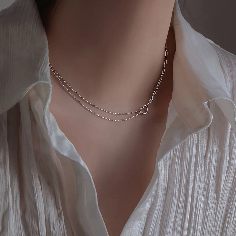 S925 Sterling Silver White Shell Love Y-shaped Valentine Day Necklace(BSN372) main image 0