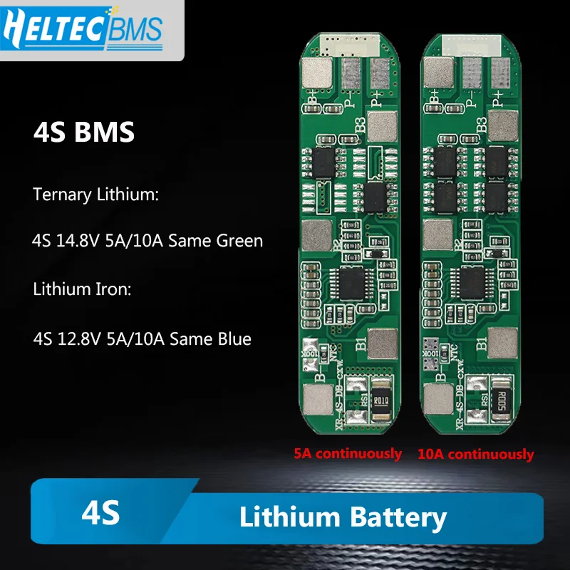 

BMS 4S Ternary 14.8V Iron Lithium 12.8V Protection Board Continuous 5A/10A Discharge Inverter Lithium Battery Protection Board