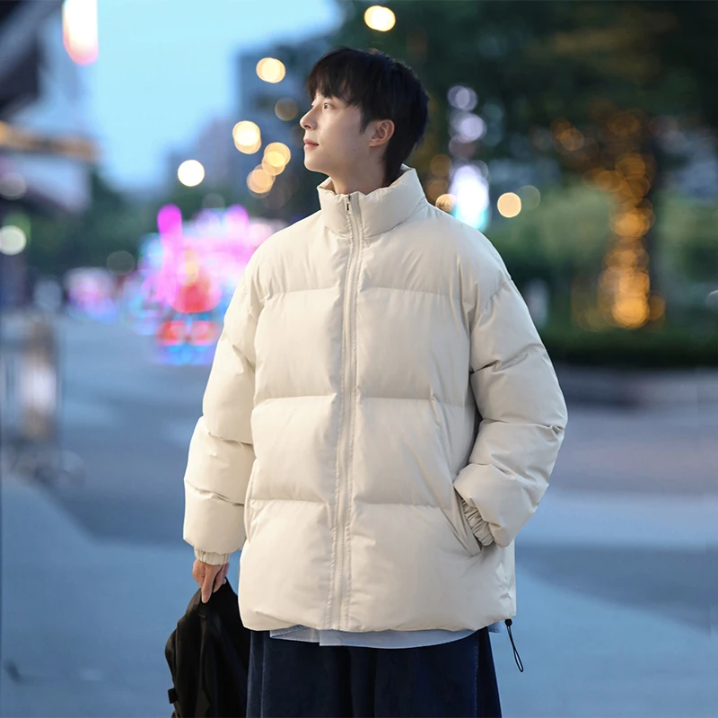 Giacca Invernale Streetwear Fashion Parka Coat Men Addensare Stand Collar Bubble Jacket Maschile Oversize Warm Coat Piumino Unisex