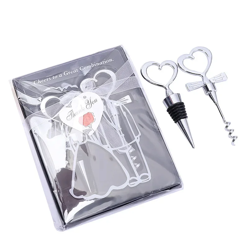 

50 комплектов, штопор и пробка в форме сердца