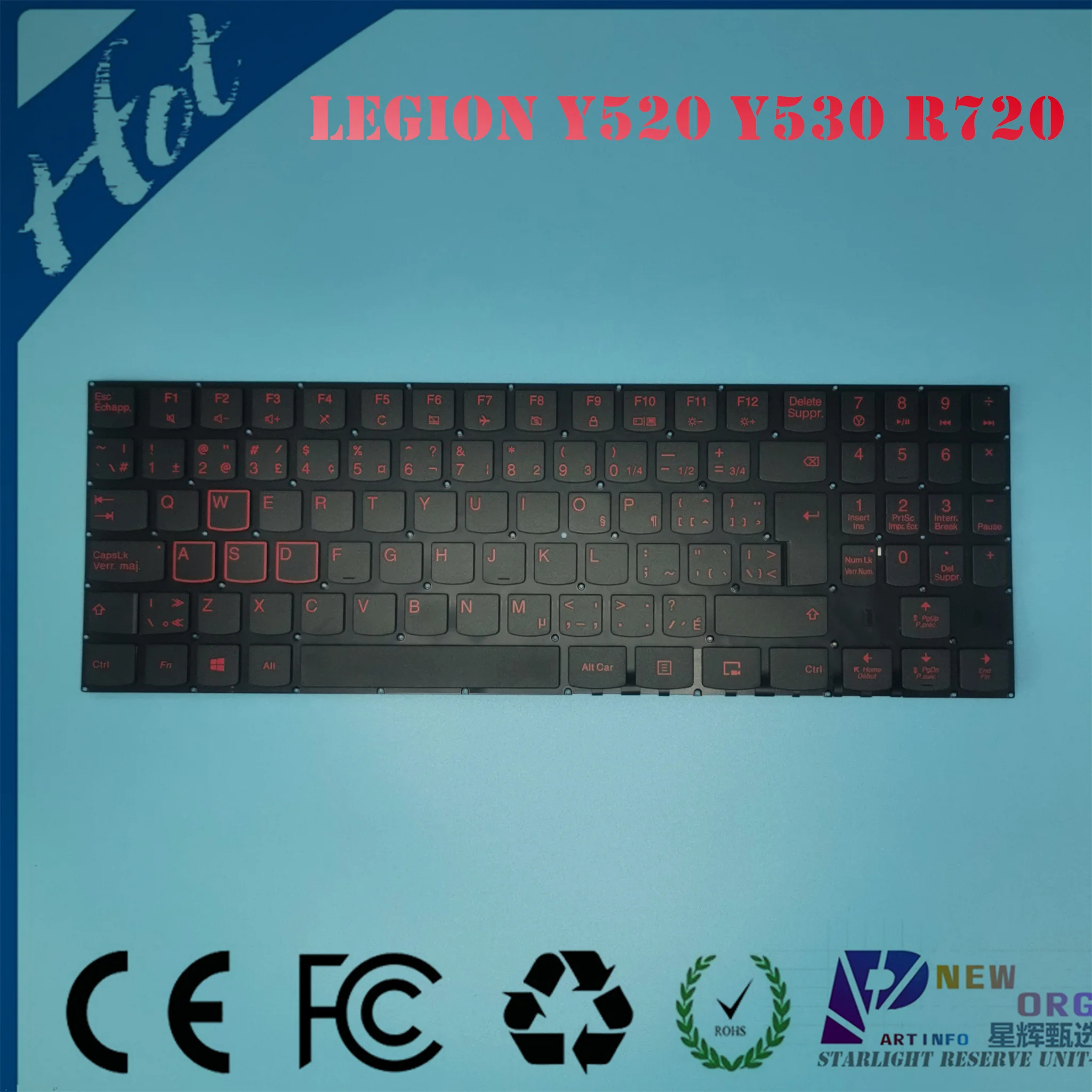 Teclado para Notebook para Lenovo Legion Eua ui Reino Unido gb Cf-e ne nd Y520 Y52015ikb Y720 Y720-15ikb Series Vermelho Sn20m27446 - Imagem 2