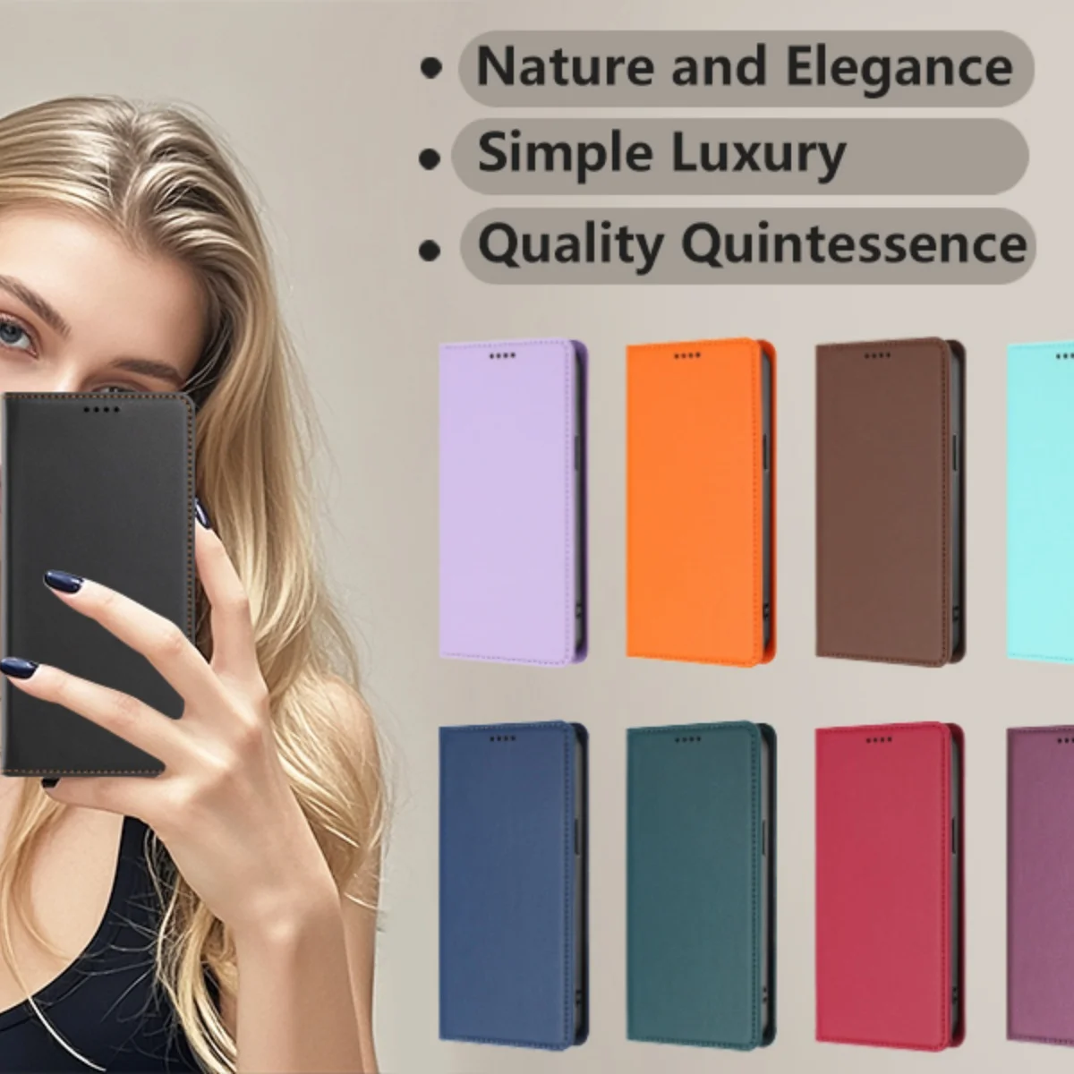 Magnetic Flip Leather Wallet Case - Stylish Back Cover