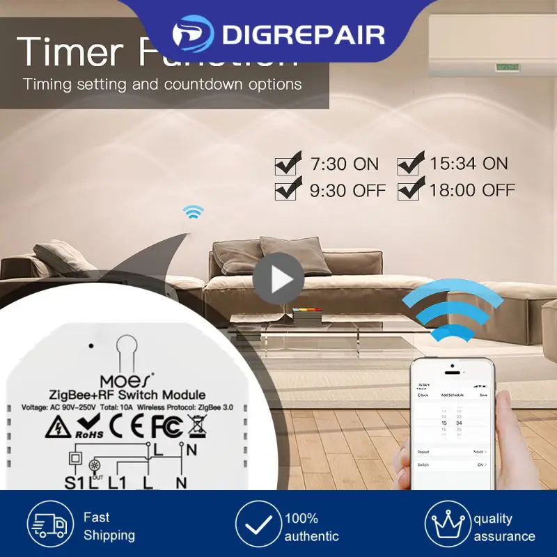 Smart Wifi Light Led Dimmer Switch Smart Life/Tuya App Telecomando 1/2 Way Switch, Funziona Con Alexa Echo Home