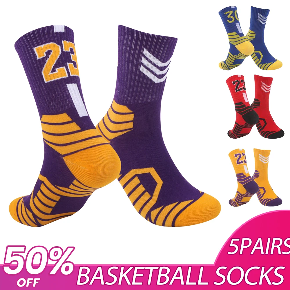 Basketball Player Basketball Towel Socks 5 Pair Men Basketball