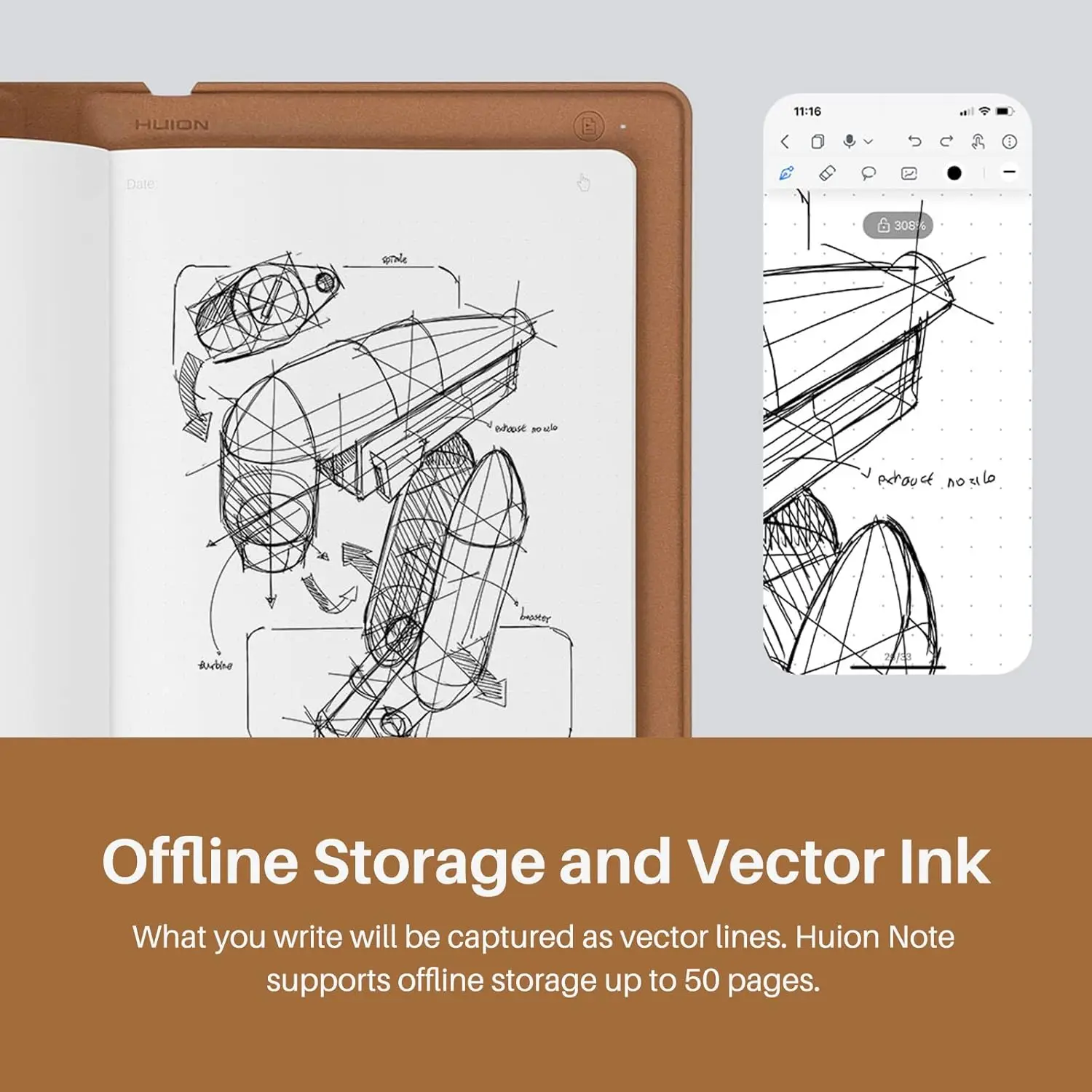 تابلت رسم رقمي 2 في 1 من HUION Note مع قلم خالي من...