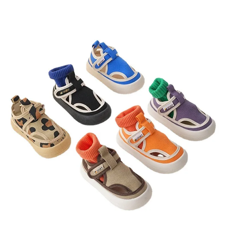 Children Hollow Canvas Shoes Spring New Baby Candy Color Shoes Boys and Girls Summer Breathable Small Cloth Sandals baby shoes kids shoes children sandals kids sandals
