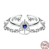 Bagues en argent Sterling 2025 originales pour femmes, couronne à nœud papillon, cœur d'amour, mauvais œil, bijoux d'anniversaire, cadeau d'anniversaire, 925