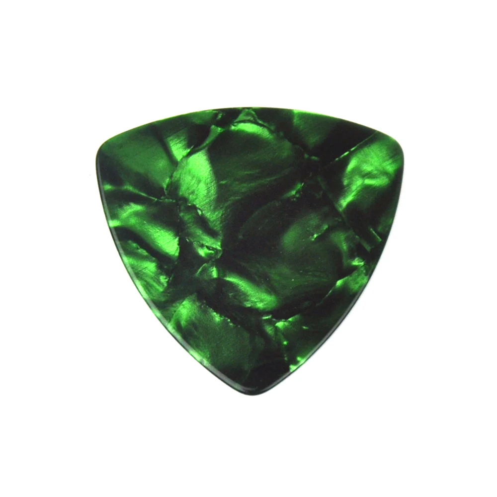 Lots of 50pcs Green Pearl 0.71mm Big Rounded Triangle Celluloid Guitar Picks