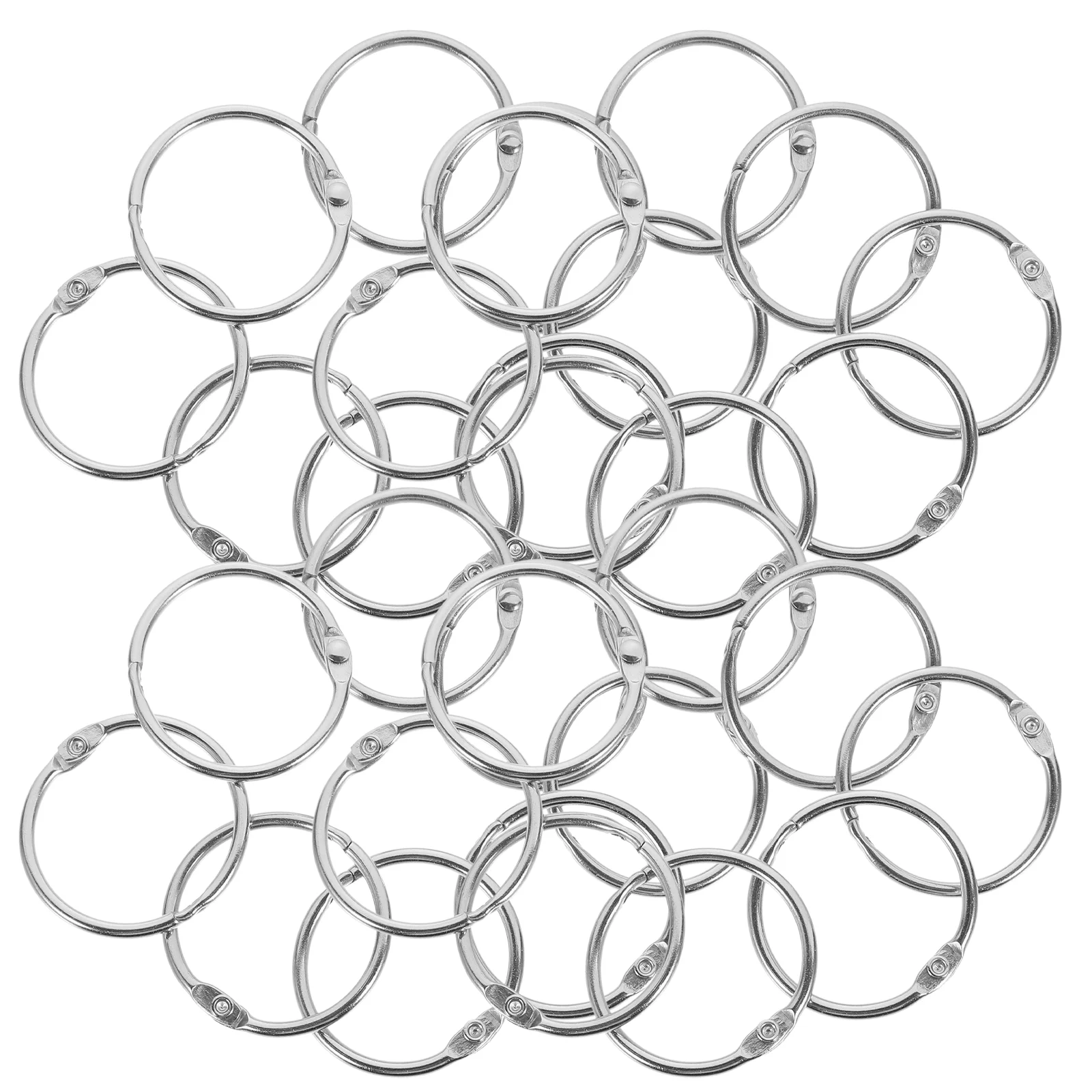 50 Pcs Metal Book Rings Loose Leaf Binder Rings Flash Card Clasps Office Binding Supplies Note Cards Accessories Silver