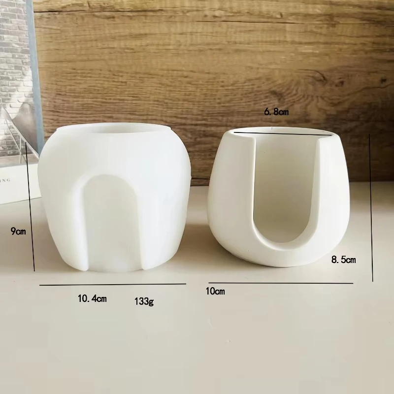 콘크리트 에센셜 오일 캔들 홀더 실리콘 몰드 DIY 석고 시멘트 아로마테라피 퍼니스 왁스 멜팅 퍼니스 디퓨저 몰드