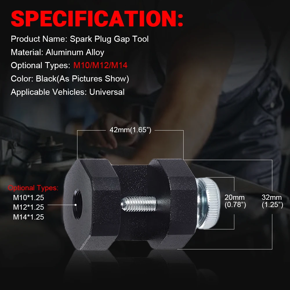 Universal Engine Spark Plug Gap Tool Gapper Gapping Sparkplug Caliper 10mm 12mm 14mm 1PCS Spark Plug Spark Plug Gauge
