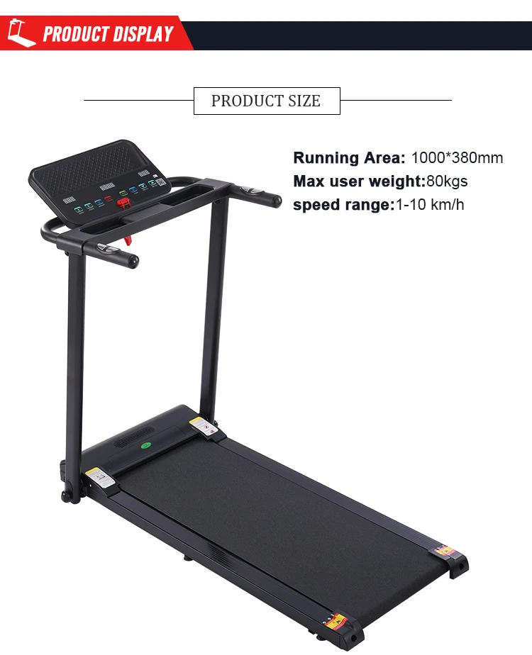 Multi-function Portable Foldable Electric Shock-absorbing Treadmill with LED Screen